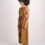 abito lungo BE25245 KHAKI WHINE benaras soleil 