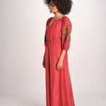 pantalone in seta over BE25252 RUST benaras soleil 
