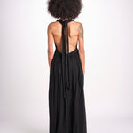 abito lungo scollato aperto CHANTAL BLACK christianzen 