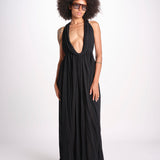 abito lungo scollato aperto CHANTAL BLACK christianzen 