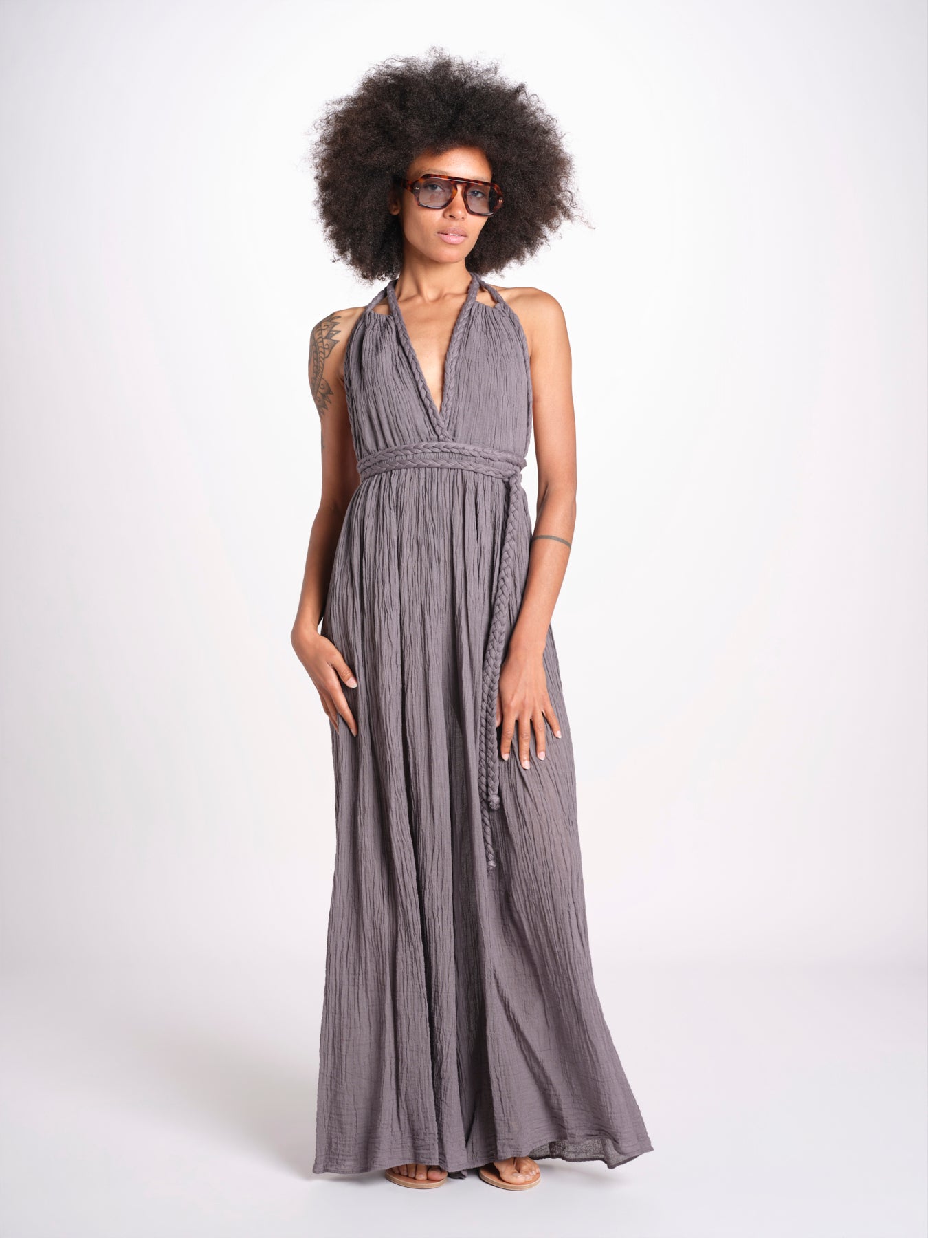 tuta con treccia ESTIA TONE GREY christianzen 