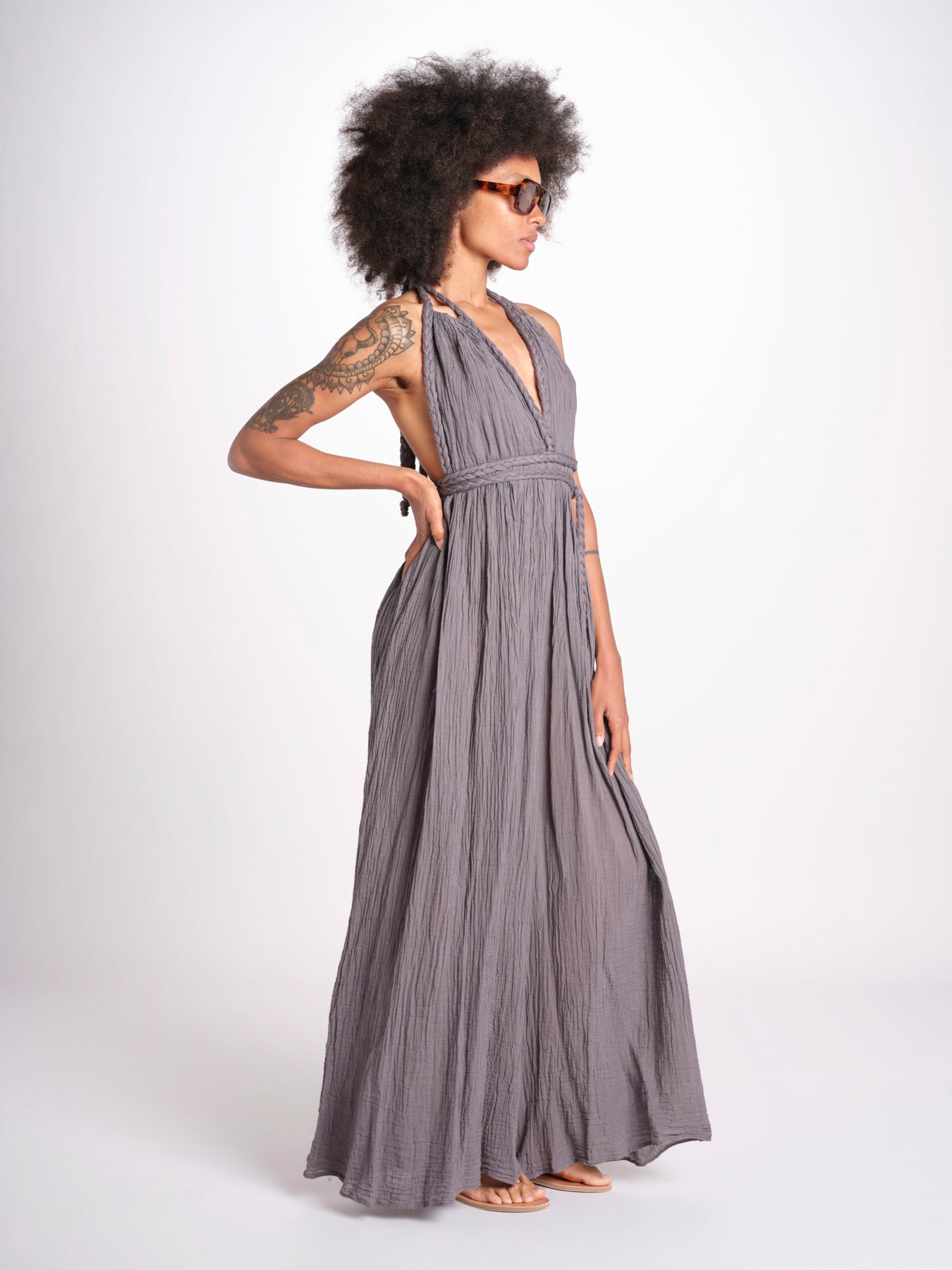 tuta con treccia ESTIA TONE GREY christianzen 