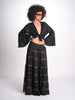 camicia cropped con nodo in lurex gessato