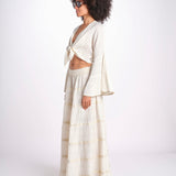camicia cropped con nodo in lurex gessato JUNE OFF WHITE christianzen 