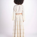 camicia cropped con nodo in lurex gessato JUNE OFF WHITE christianzen 