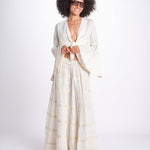 camicia cropped con nodo in lurex gessato JUNE OFF WHITE christianzen 