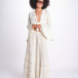 camicia cropped con nodo in lurex gessato JUNE OFF WHITE christianzen 