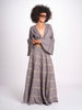 camicia cropped con nodo in lurex gessato