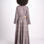 camicia cropped con nodo in lurex gessato JUNE STONE GREY christianzen 