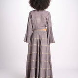 camicia cropped con nodo in lurex gessato JUNE STONE GREY christianzen 