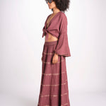 camicia cropped con nodo in lurex gessato JUNE WINE christianzen 