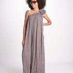 abito monospalla in lurex gessato KALISTA GREY christianzen 