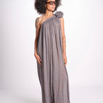 abito monospalla in lurex gessato KALISTA GREY christianzen 