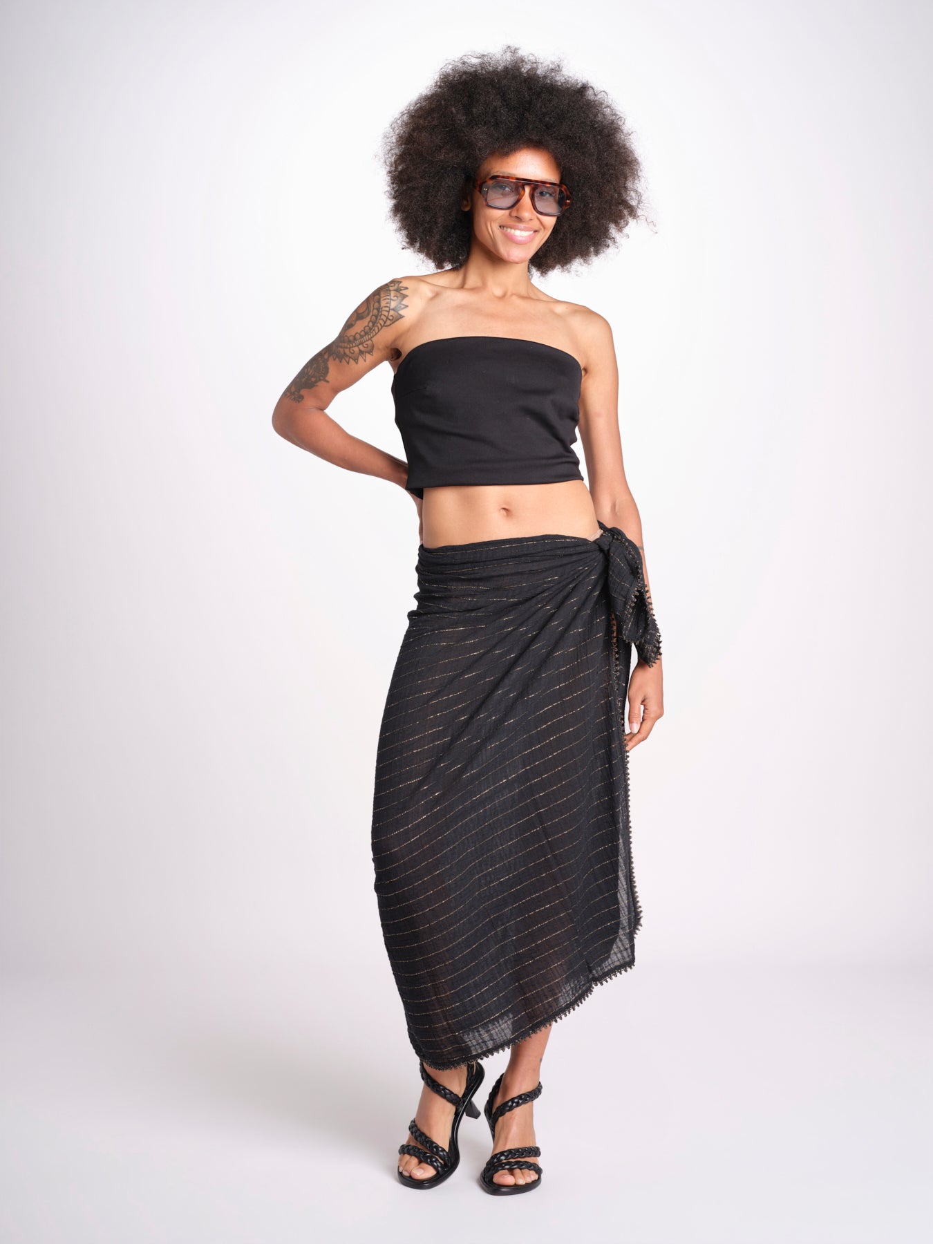 pareo in lurex gessato NORA BLACK christianzen 
