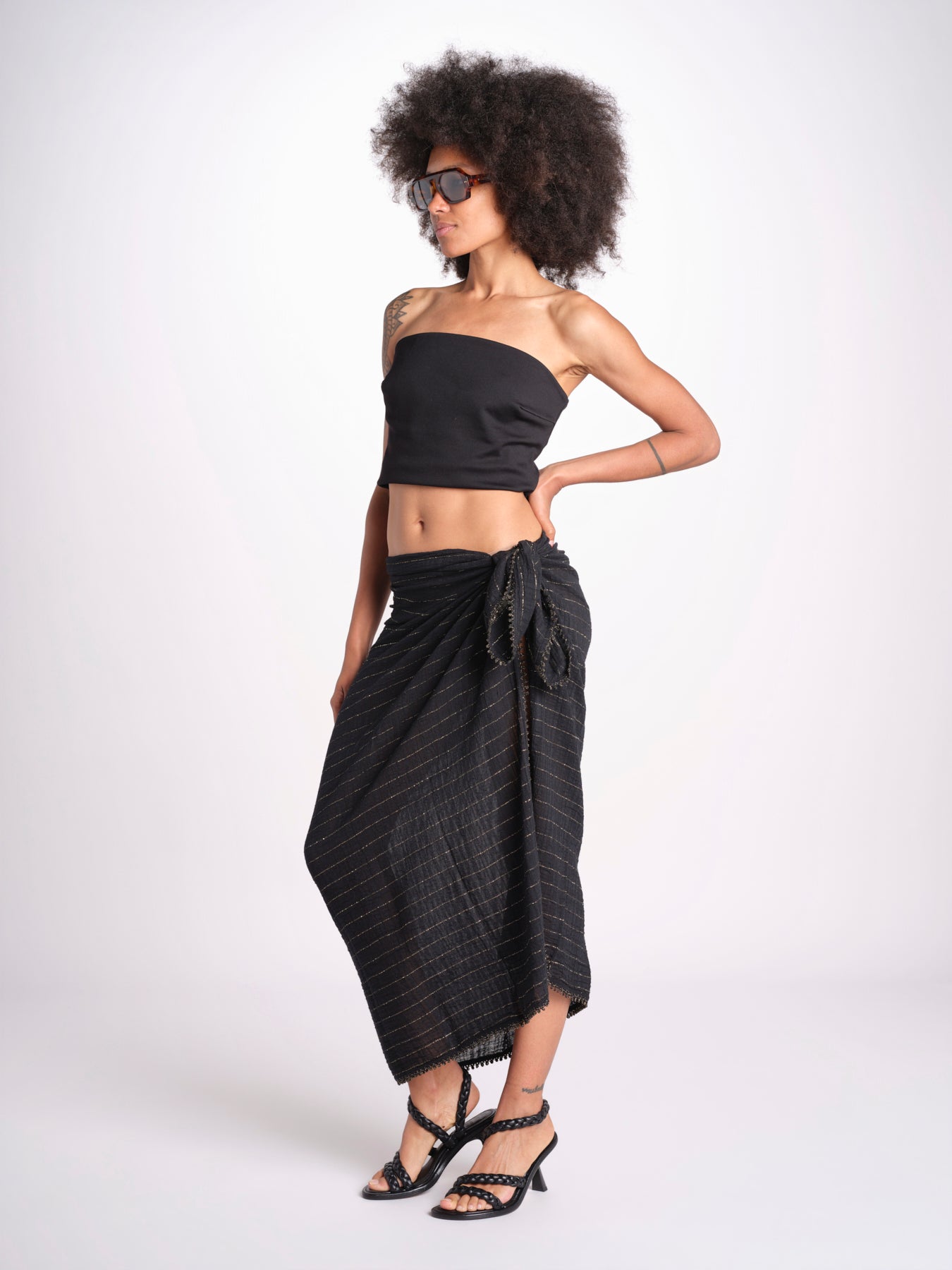 pareo in lurex gessato NORA BLACK christianzen 