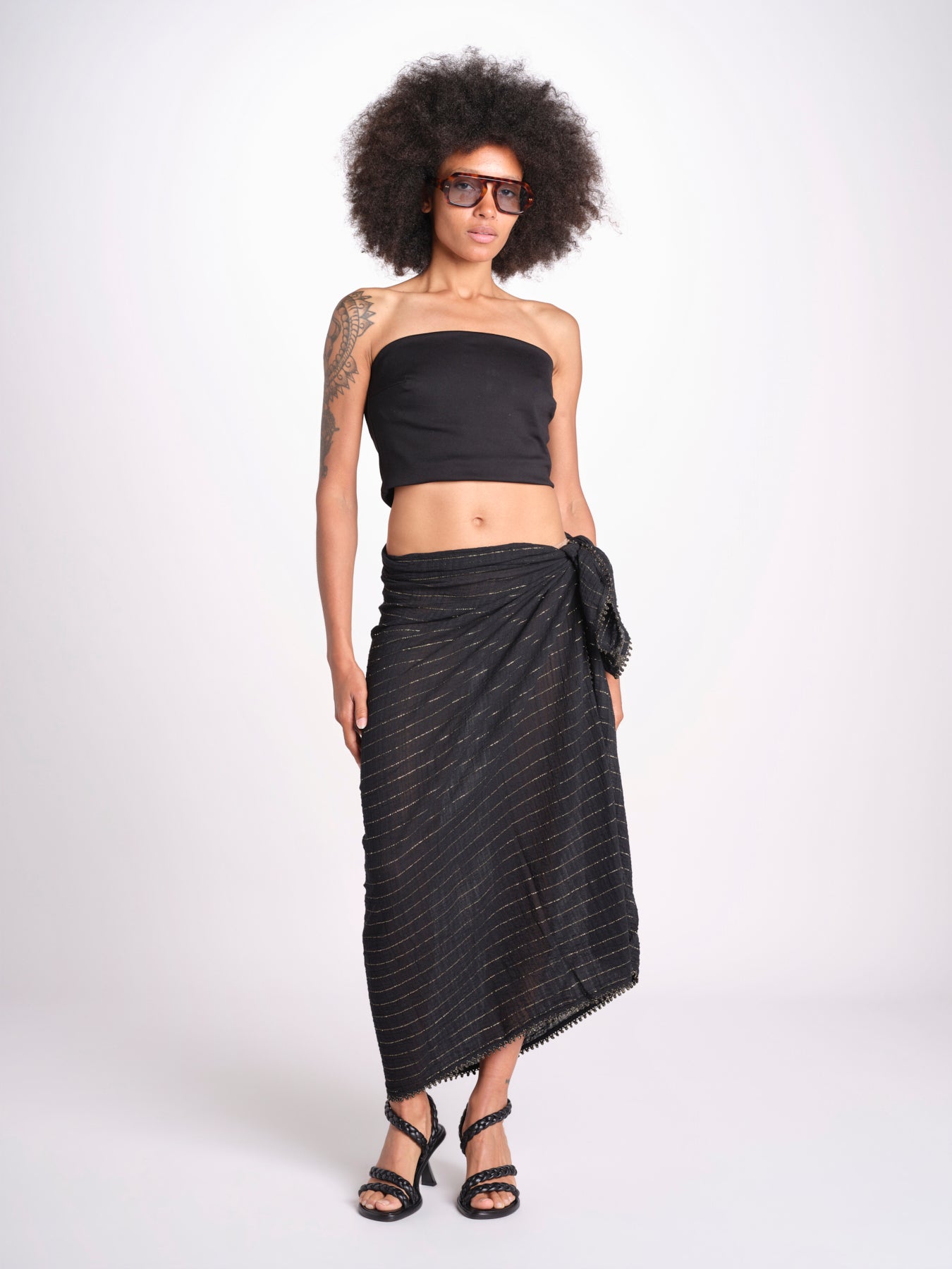 pareo in lurex gessato NORA BLACK christianzen 