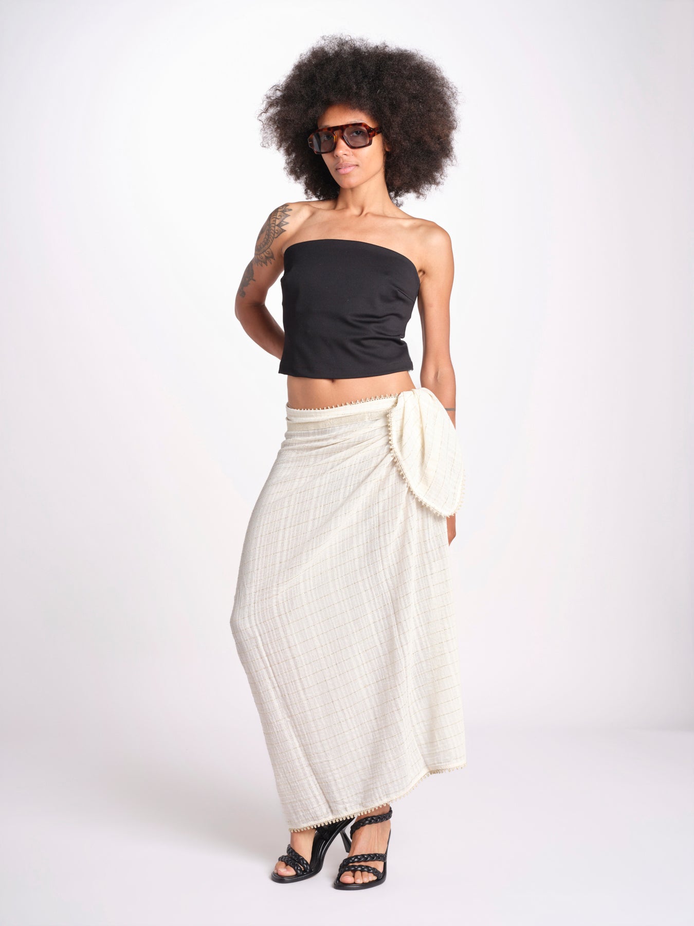 pareo in lurex gessato NORA OFF WHITE christianzen 