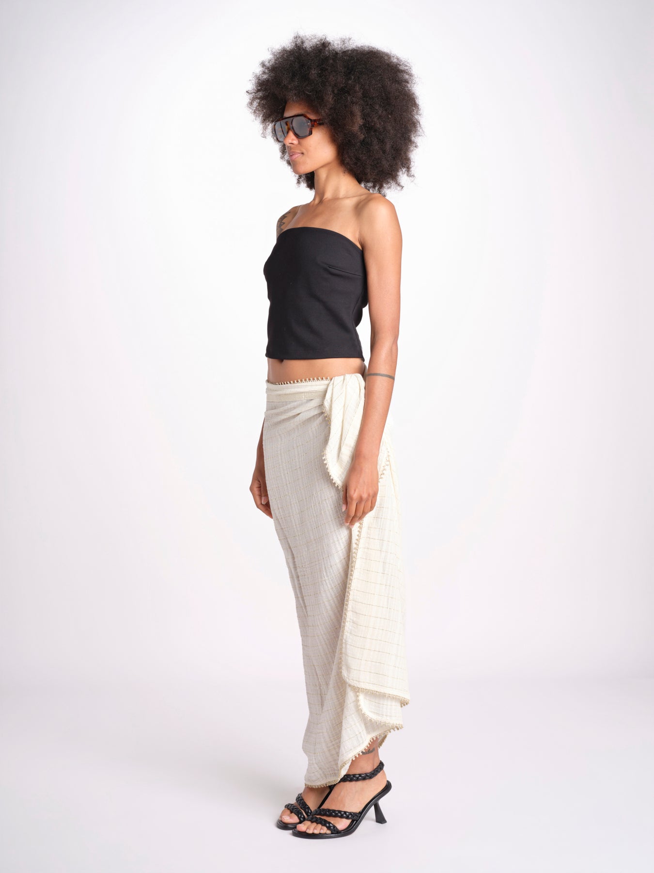 pareo in lurex gessato NORA OFF WHITE christianzen 