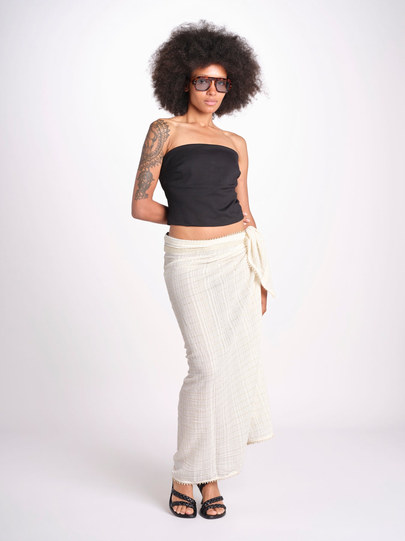 pareo in lurex gessato NORA OFF WHITE christianzen 