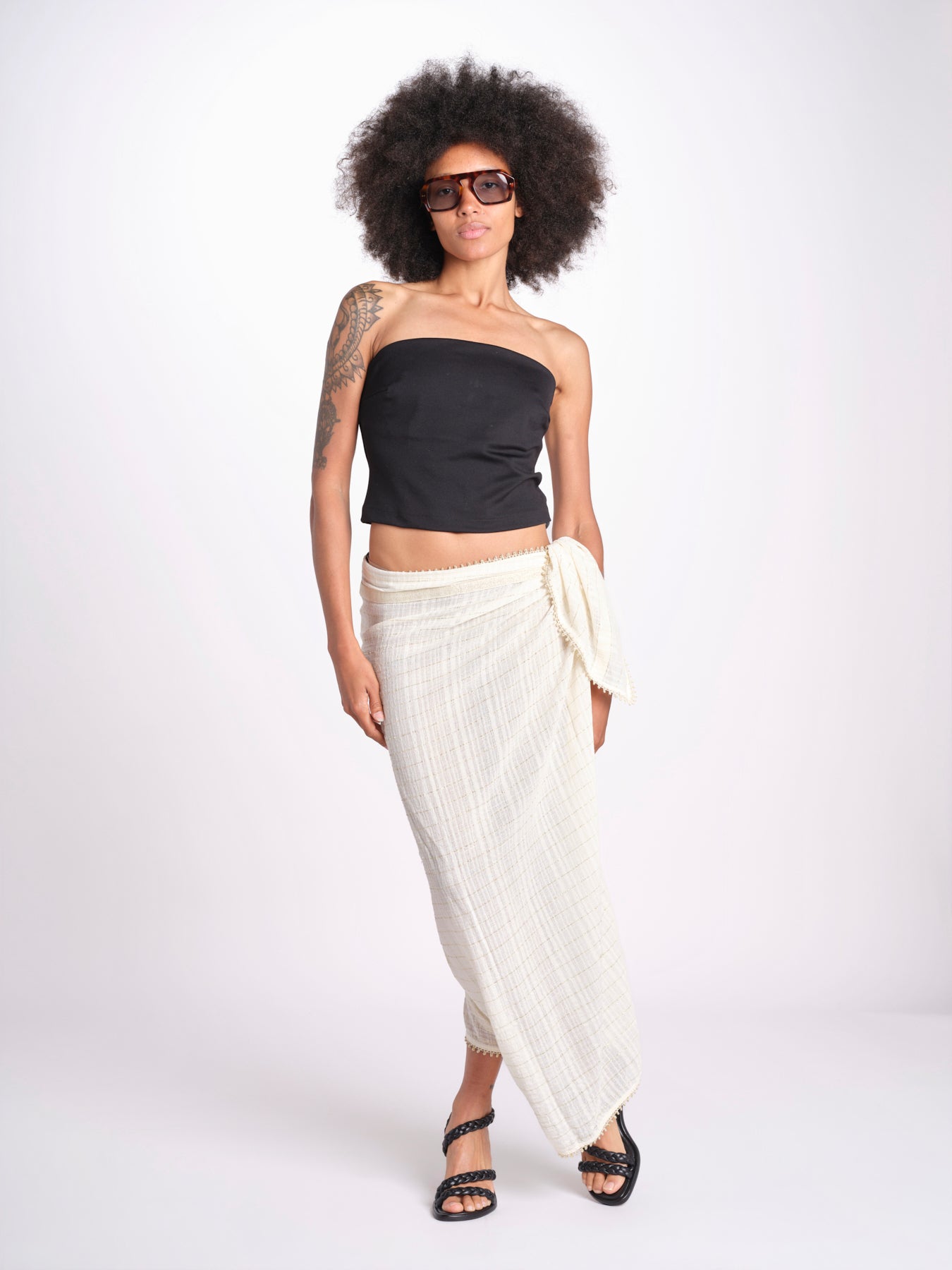 pareo in lurex gessato NORA OFF WHITE christianzen 