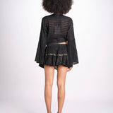 minigonna a balze in lurex gessato ROSE BLACK christianzen 