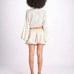 minigonna a balze in lurex gessato ROSE OFF WHITE christianzen 