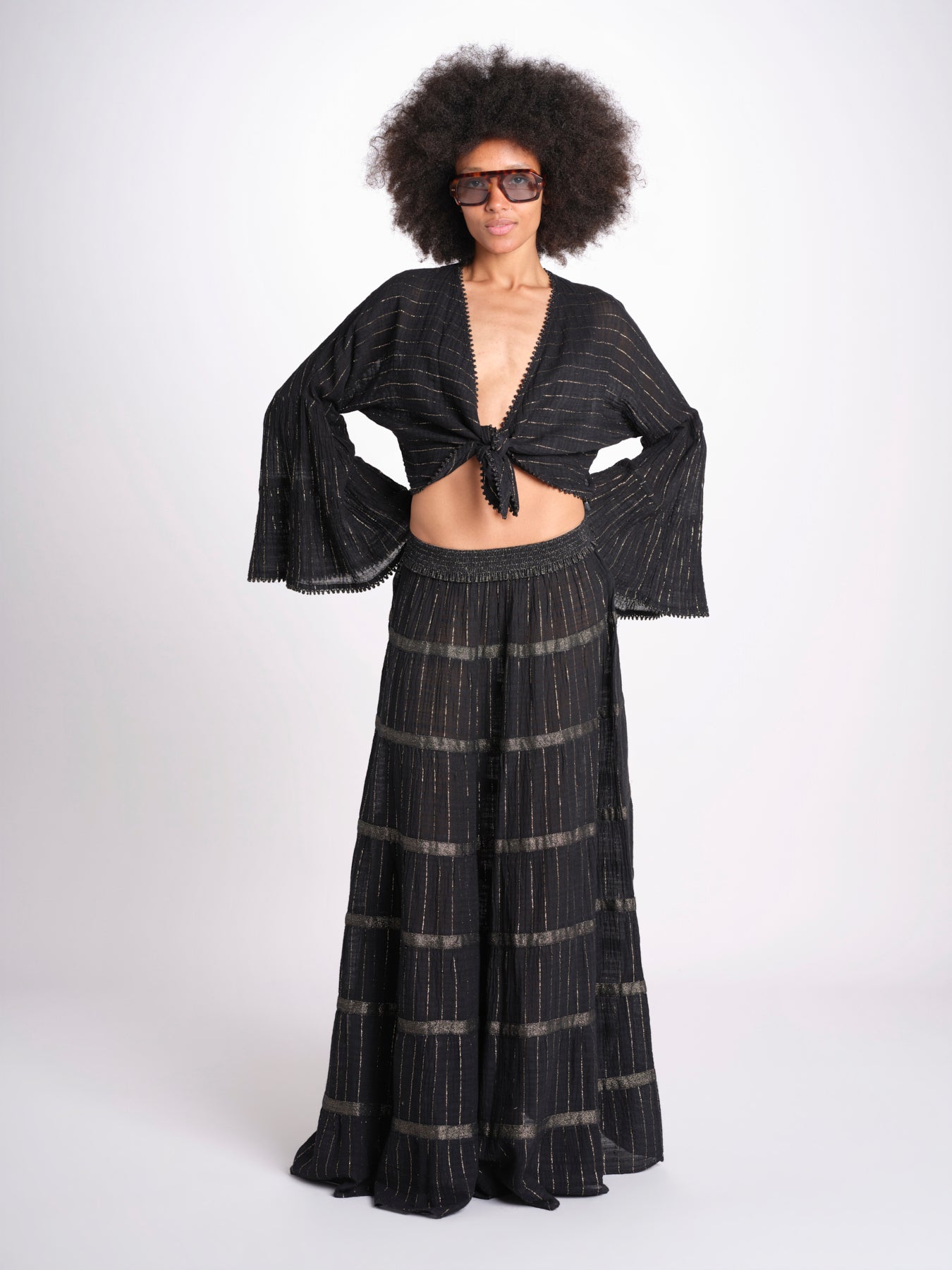 gonna lunga in lurex gessato SERENA BLACK christianzen 
