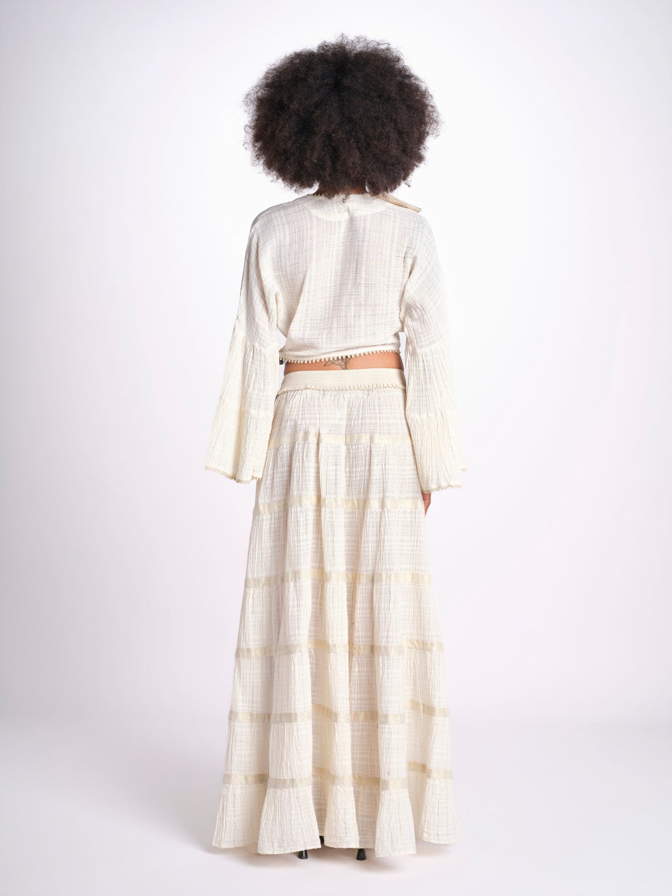 gonna lunga in lurex gessato SERENA OFF WHITE christianzen 
