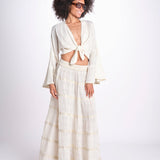 gonna lunga in lurex gessato SERENA OFF WHITE christianzen 