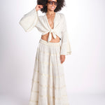 gonna lunga in lurex gessato SERENA OFF WHITE christianzen 