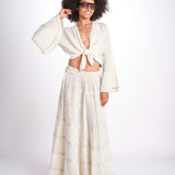gonna lunga in lurex gessato SERENA OFF WHITE christianzen 