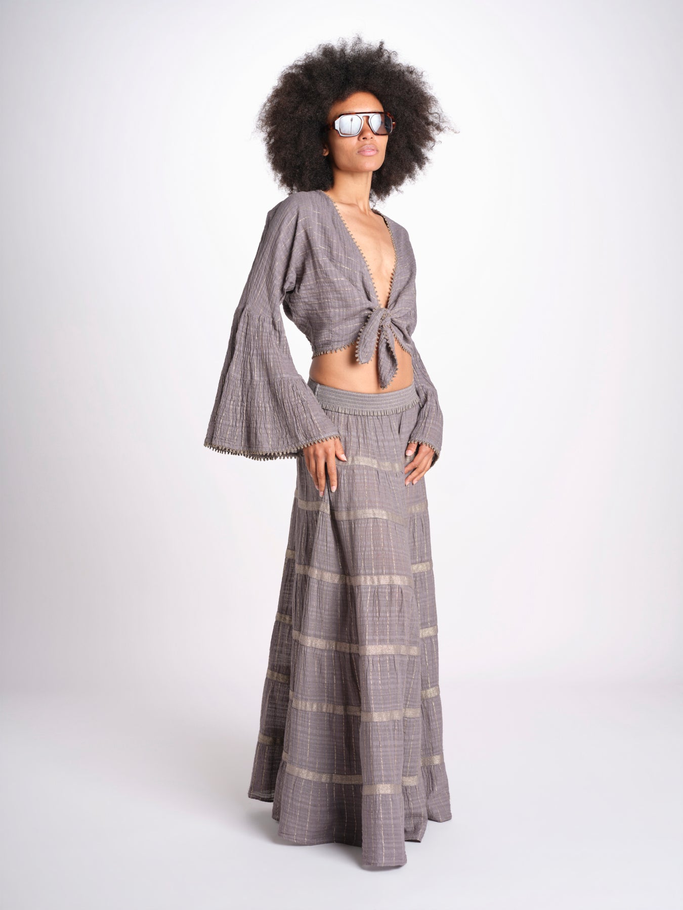 gonna lunga in lurex gessato SERENA STONE christianzen 