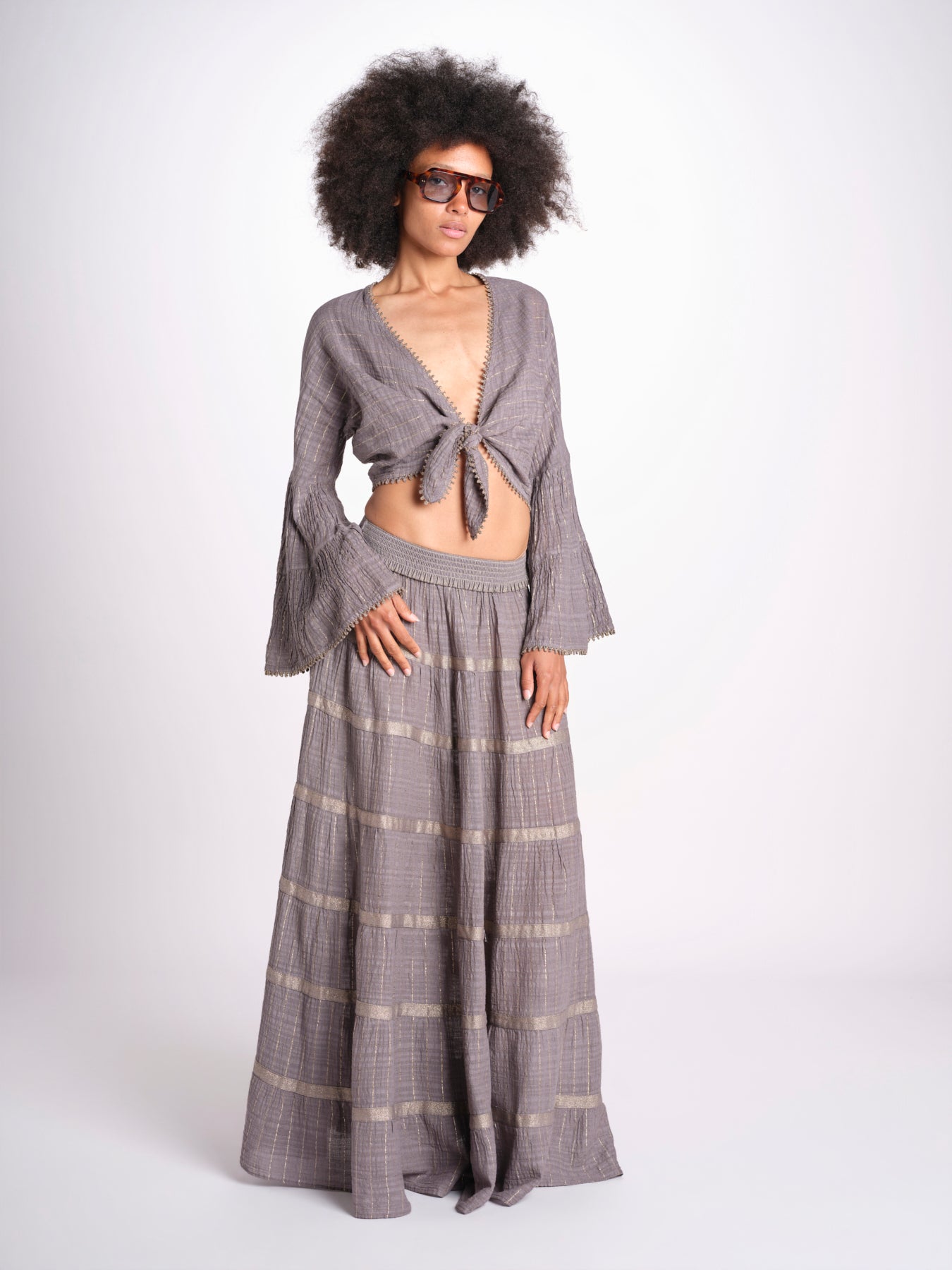 gonna lunga in lurex gessato SERENA STONE christianzen 