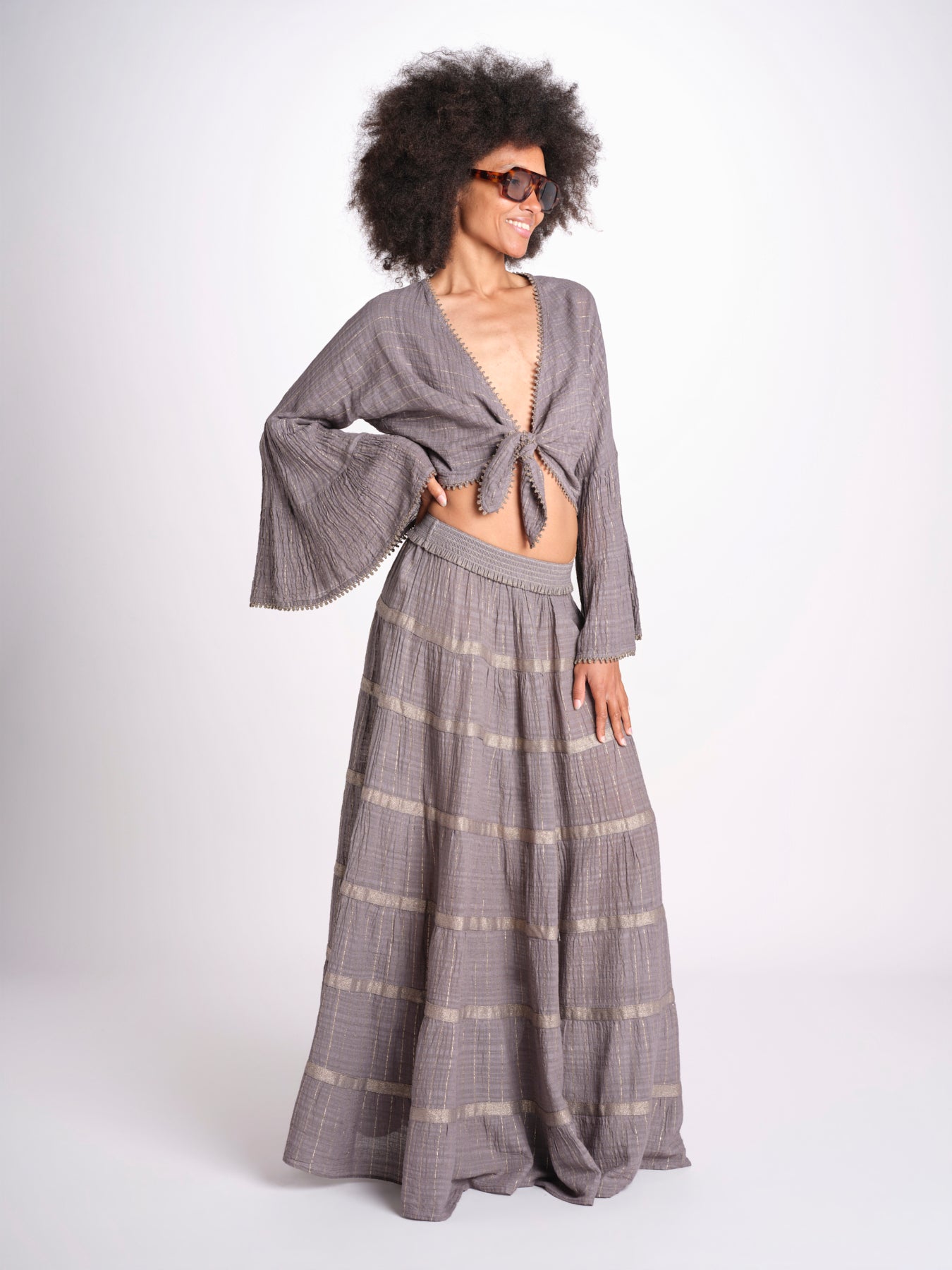 gonna lunga in lurex gessato SERENA STONE christianzen 