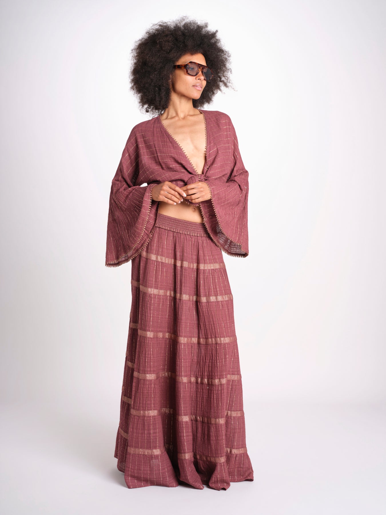 gonna lunga in lurex gessato SERENA WHITE christianzen 