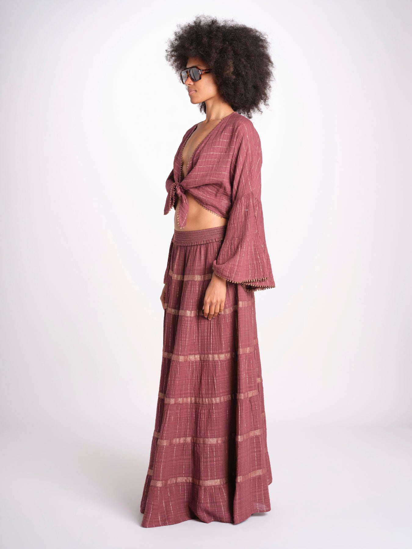 gonna lunga in lurex gessato SERENA WHITE christianzen 