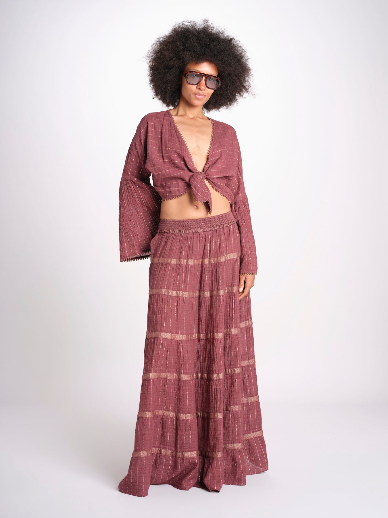 gonna lunga in lurex gessato SERENA WHITE christianzen 