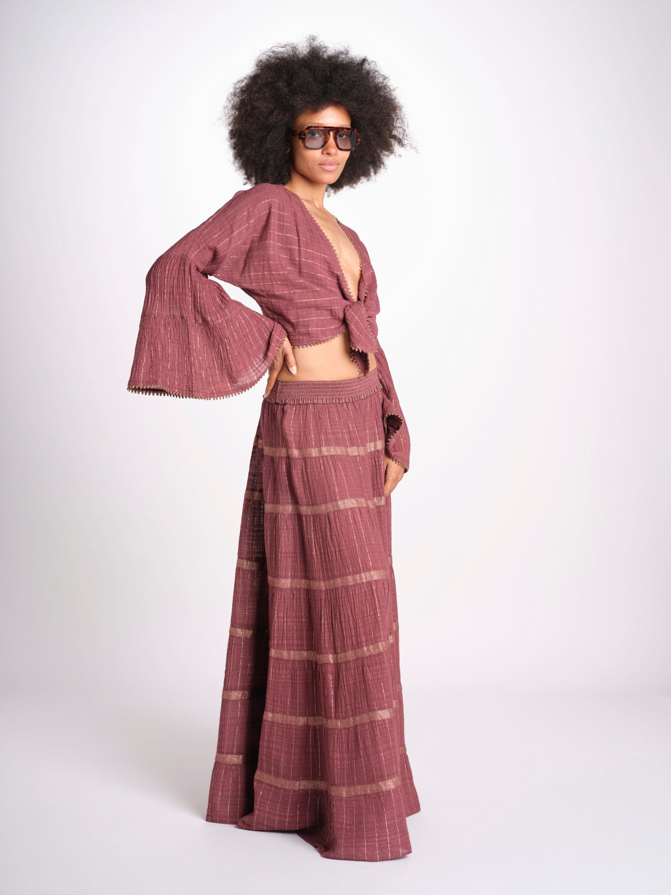 gonna lunga in lurex gessato SERENA WHITE christianzen 