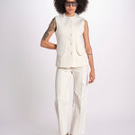 gilet con tasche MARIANNE 25S4TOP81 ECRU destree 