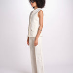 gilet con tasche MARIANNE 25S4TOP81 ECRU destree 