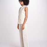 gilet con tasche MARIANNE 25S4TOP81 ECRU destree 