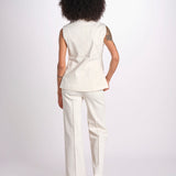 gilet con tasche MARIANNE 25S4TOP81 ECRU destree 