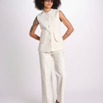 gilet con tasche MARIANNE 25S4TOP81 ECRU destree 