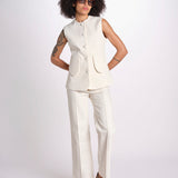 gilet con tasche MARIANNE 25S4TOP81 ECRU destree 