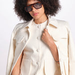 gilet con tasche MARIANNE 25S4TOP81 ECRU destree 