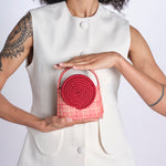 Borsa cerchio piccola MINI GUNTER 26R1GUN03 NATURAL RED destree 