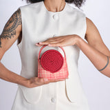 Borsa cerchio piccola MINI GUNTER 26R1GUN03 NATURAL RED destree 