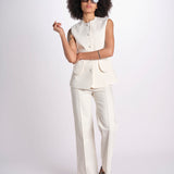pantalone YOSHITOMO 26R4PAN15 ECRU destree 