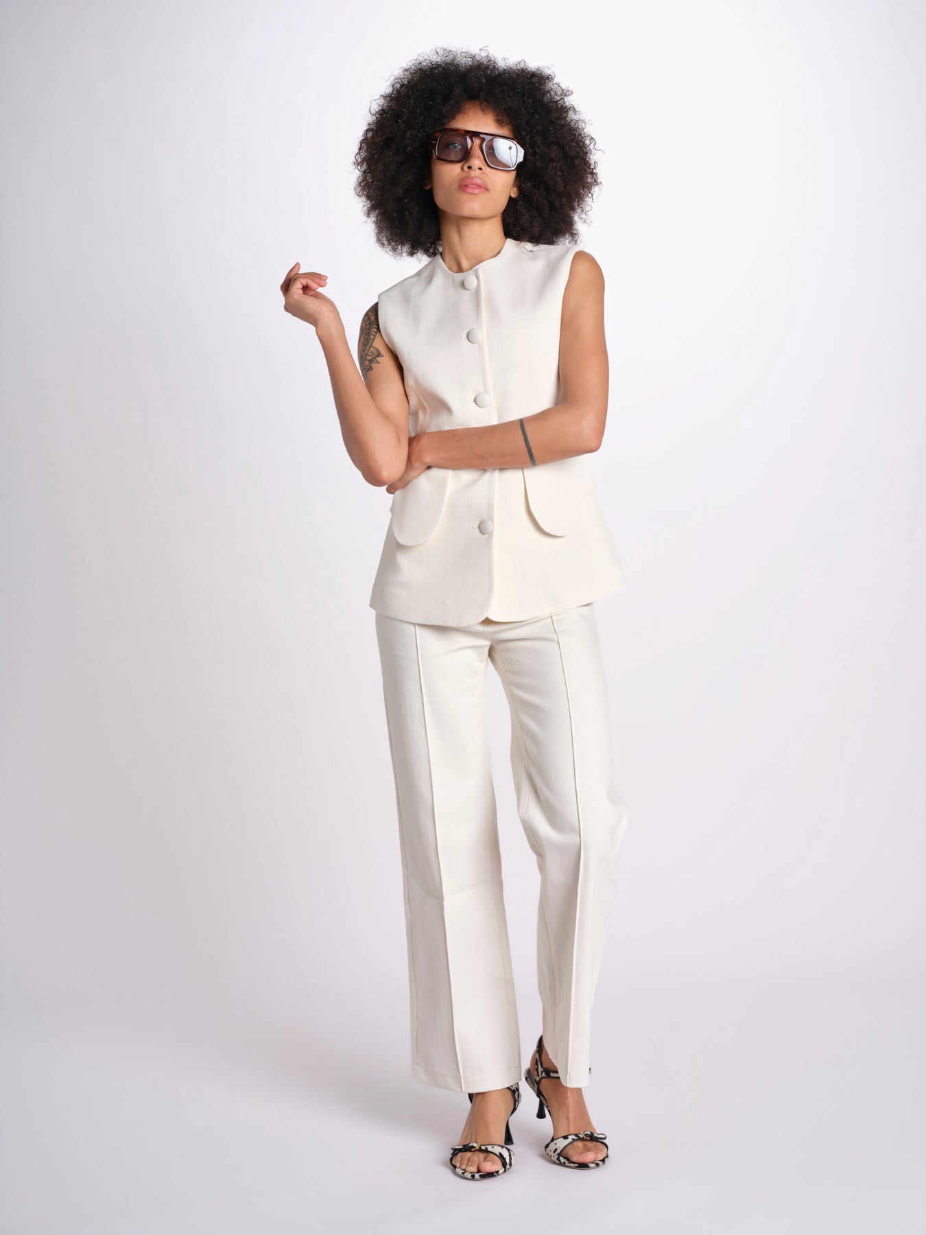 pantalone YOSHITOMO 26R4PAN15 ECRU destree 