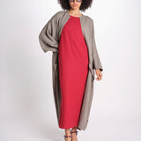 abito in lino con drappeggio U1620L ROSSO dusan 